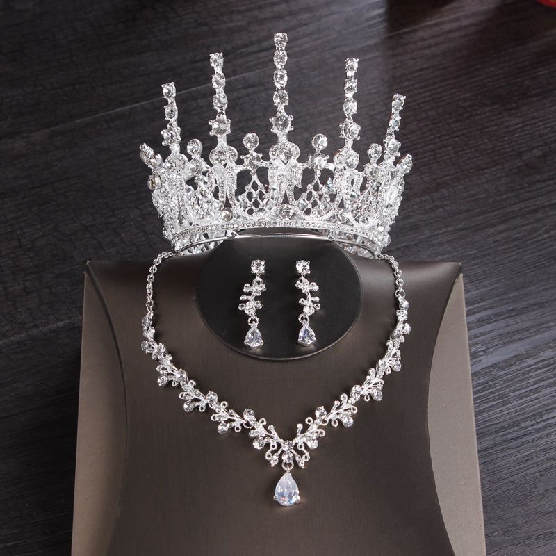 #3 Rhinestone Chrystal tiara earing set