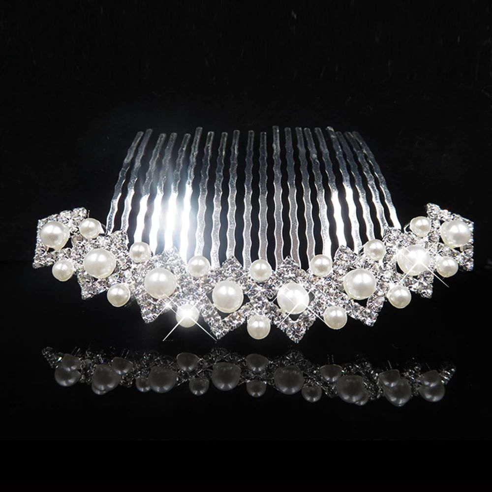 #16 Rhinestone/Pearl Hair Comb